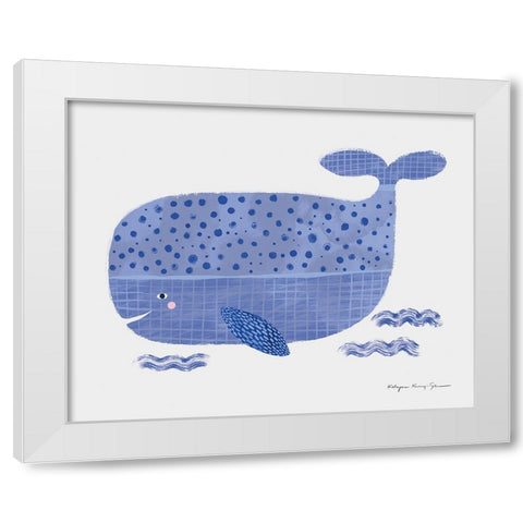 Whale White Modern Wood Framed Art Print by Kucwaj-Tybur, Kasia