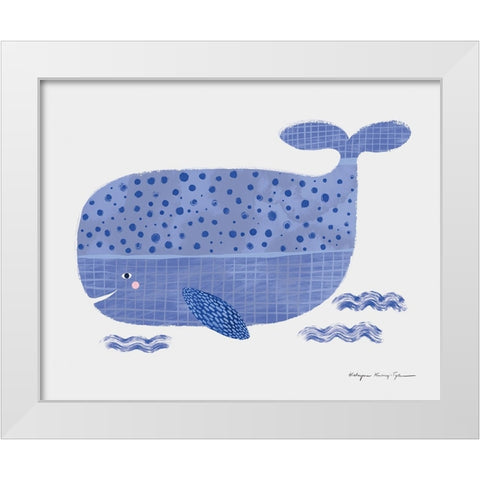 Whale White Modern Wood Framed Art Print by Kucwaj-Tybur, Kasia