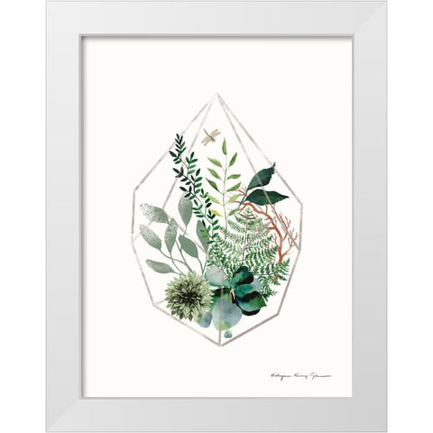 Terrarium White Modern Wood Framed Art Print by Kucwaj-Tybur, Kasia