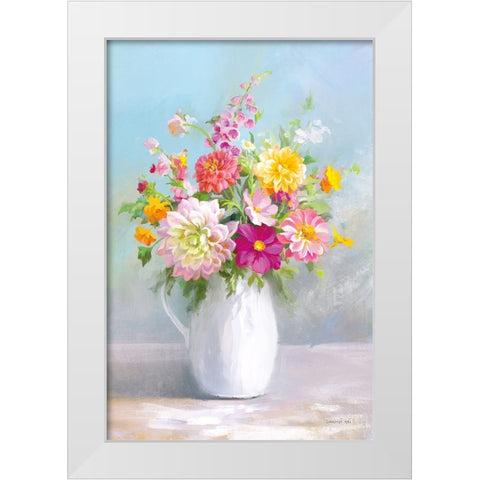 Country Bouquet I White Modern Wood Framed Art Print by Nai, Danhui