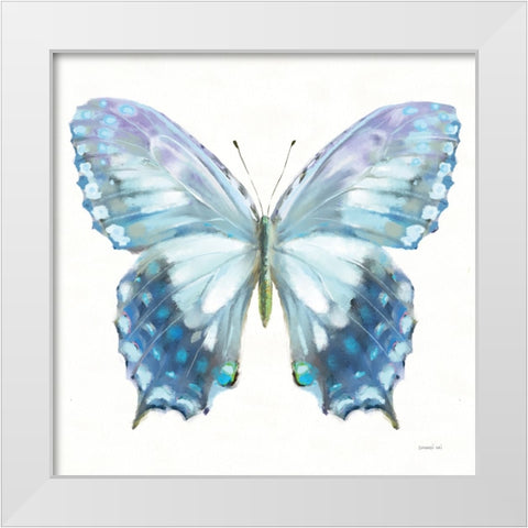 Aflutter I White Modern Wood Framed Art Print by Nai, Danhui