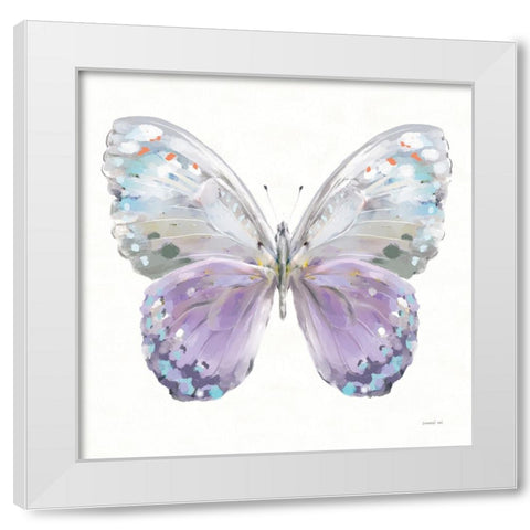 Aflutter II White Modern Wood Framed Art Print by Nai, Danhui