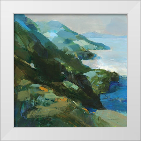 Rocky Shoreline I White Modern Wood Framed Art Print by Nai, Danhui