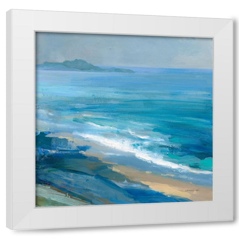 Rocky Shoreline II White Modern Wood Framed Art Print by Nai, Danhui