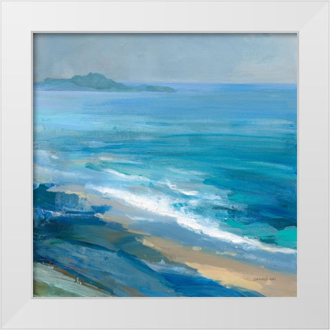 Rocky Shoreline II White Modern Wood Framed Art Print by Nai, Danhui