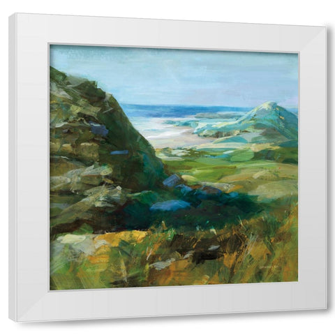 Hidden Beach White Modern Wood Framed Art Print by Nai, Danhui