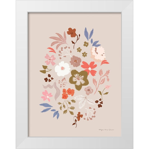 Fleurette IV White Modern Wood Framed Art Print by Kucwaj-Tybur, Kasia