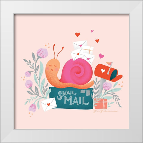 Sweet Hearts III White Modern Wood Framed Art Print by Graham, Gia