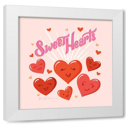 Sweet Hearts IV White Modern Wood Framed Art Print by Graham, Gia