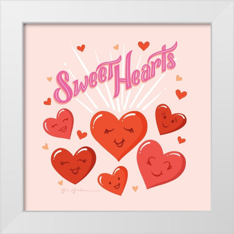 Sweet Hearts IV White Modern Wood Framed Art Print by Graham, Gia