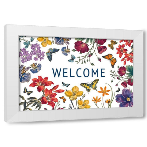 Butterfly Garden V White Modern Wood Framed Art Print by Portfolio, Wild Apple