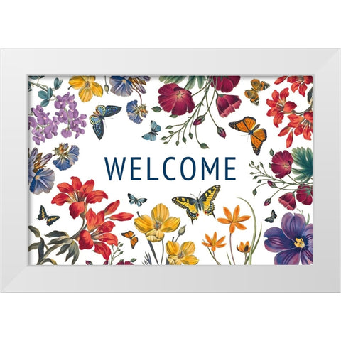 Butterfly Garden V White Modern Wood Framed Art Print by Portfolio, Wild Apple