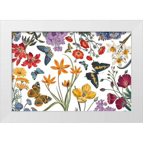 Butterfly Garden VI White Modern Wood Framed Art Print by Portfolio, Wild Apple