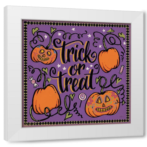 Halloween Expressions II White Modern Wood Framed Art Print by Penner, Janelle