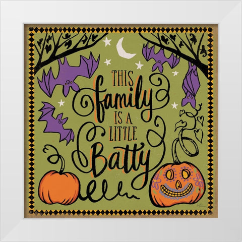 Halloween Expressions III White Modern Wood Framed Art Print by Penner, Janelle