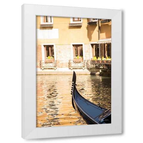 Gondola Reflections White Modern Wood Framed Art Print by Aledanda
