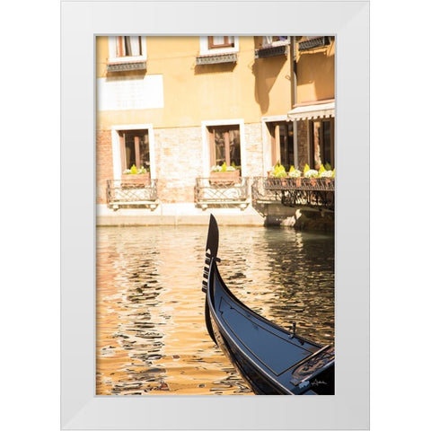 Gondola Reflections White Modern Wood Framed Art Print by Aledanda