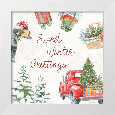 Home For The Holidays VII White Modern Wood Framed Art Print by Grove, Beth