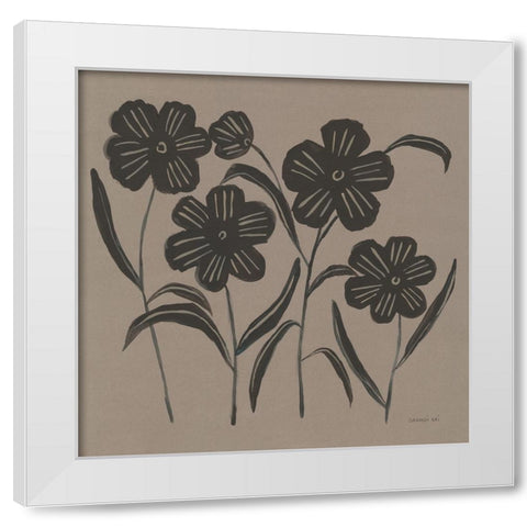 Floral Simplicity I White Modern Wood Framed Art Print by Nai, Danhui