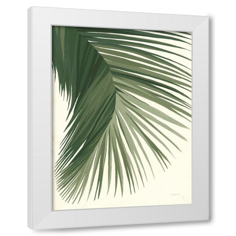 Retro Big Leaf II Green White Modern Wood Framed Art Print by Nai, Danhui