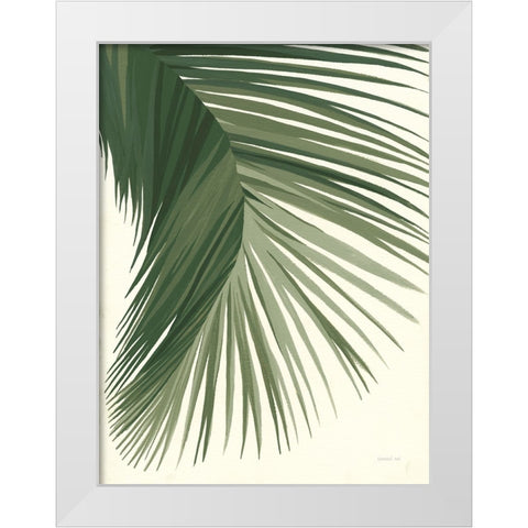 Retro Big Leaf II Green White Modern Wood Framed Art Print by Nai, Danhui