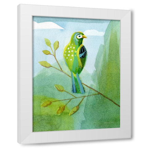 Colorful Birds III White Modern Wood Framed Art Print by Nai, Danhui