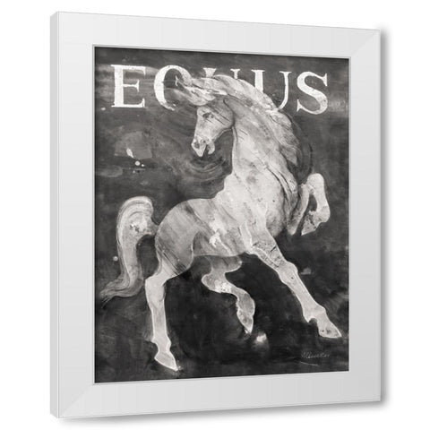 Equus Stallion BW White Modern Wood Framed Art Print by Hristova, Albena