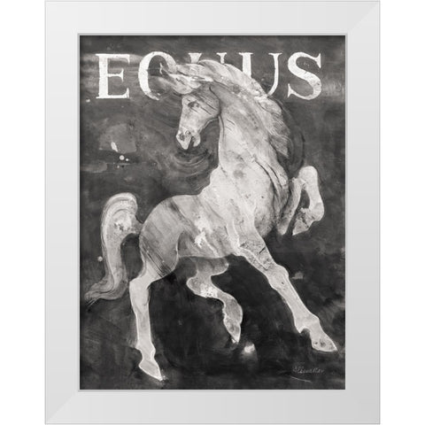 Equus Stallion BW White Modern Wood Framed Art Print by Hristova, Albena