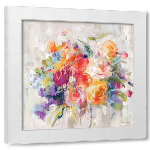 Sun Drenched Bouquet Autumn White Modern Wood Framed Art Print by Nai, Danhui