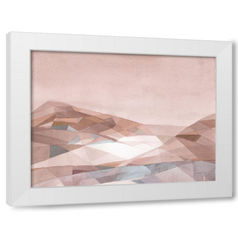 Warm Geometric Mountain v2 White Modern Wood Framed Art Print by Nai, Danhui
