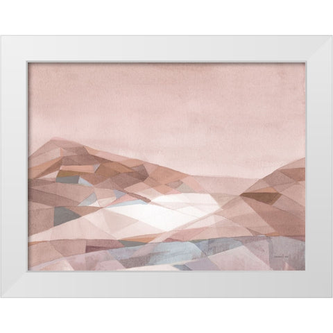 Warm Geometric Mountain v2 White Modern Wood Framed Art Print by Nai, Danhui