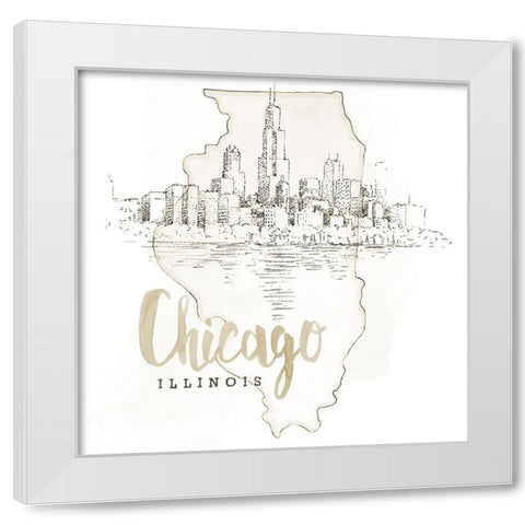 US Cities VI White Modern Wood Framed Art Print by Grove, Beth