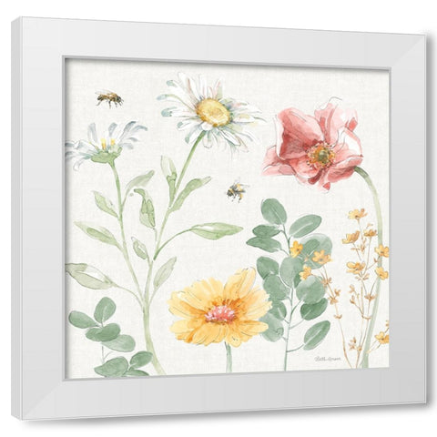 Daisy Days II White Modern Wood Framed Art Print by Grove, Beth