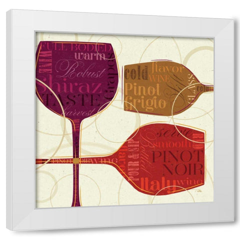 Colorful Wine II White Modern Wood Framed Art Print by Pela Studio