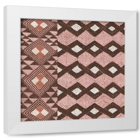 Kuba Cloth Mat I Blush Crop White Modern Wood Framed Art Print by Schlabach, Sue