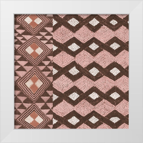 Kuba Cloth Mat I Blush Crop White Modern Wood Framed Art Print by Schlabach, Sue