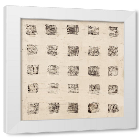 Warm Squares White Modern Wood Framed Art Print by Wild Apple Portfolio