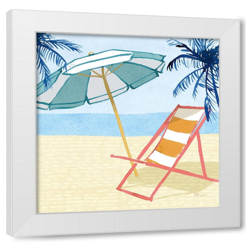 Laguna Lounging II White Modern Wood Framed Art Print by Charro, Mercedes Lopez