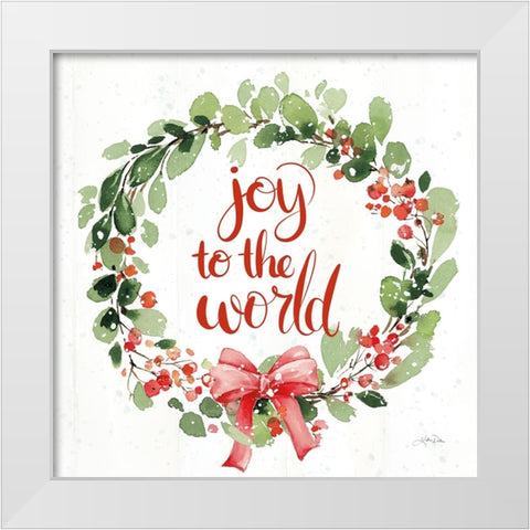 Celebrate the Season Wreath I White Modern Wood Framed Art Print by Pete, Katrina