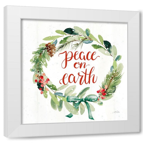 Celebrate the Season Wreath II White Modern Wood Framed Art Print by Pete, Katrina