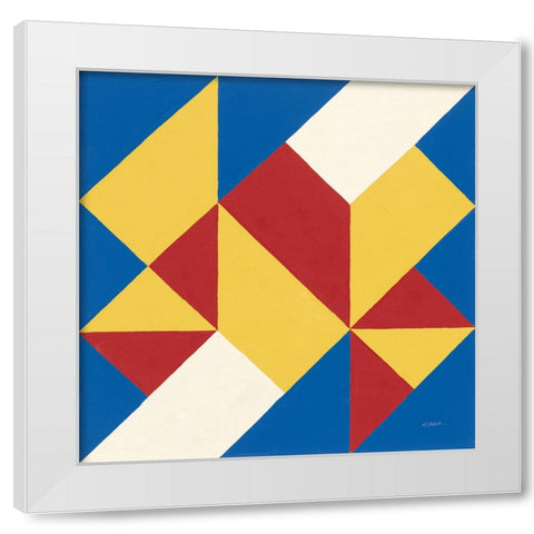 Triangles I Bright Primary White Modern Wood Framed Art Print by Schick, Mike
