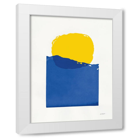Buoyant Bright Primary White Modern Wood Framed Art Print by Schick, Mike