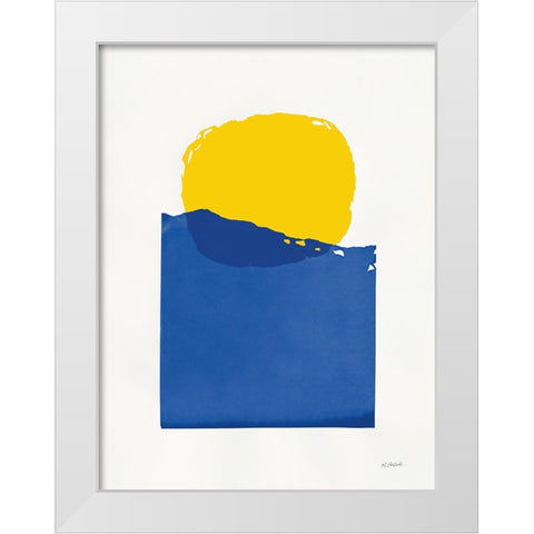 Buoyant Bright Primary White Modern Wood Framed Art Print by Schick, Mike