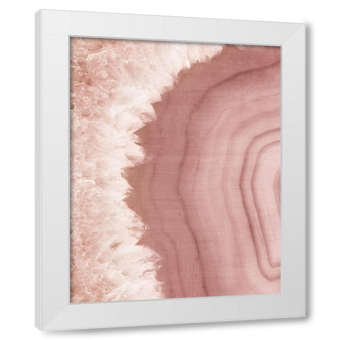 Agate Geode I Blush White Modern Wood Framed Art Print by Wild Apple Portfolio