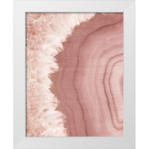 Agate Geode I Blush White Modern Wood Framed Art Print by Wild Apple Portfolio