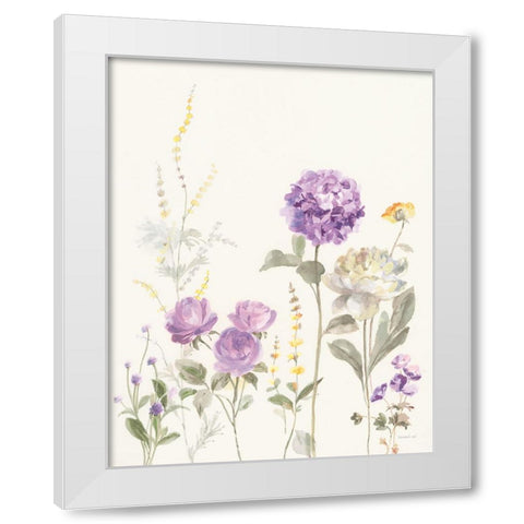 Picket Fence Flowers II Pastel White Modern Wood Framed Art Print by Nai, Danhui