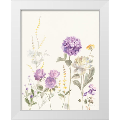 Picket Fence Flowers II Pastel White Modern Wood Framed Art Print by Nai, Danhui