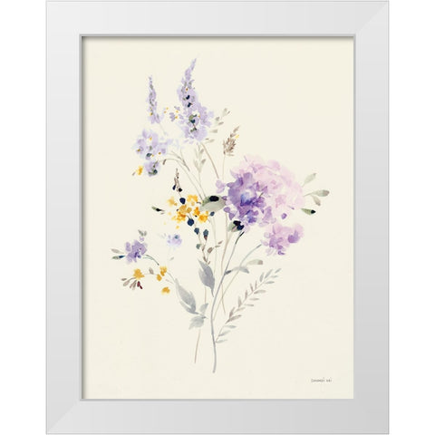 Lilac Season I Pastel White Modern Wood Framed Art Print by Nai, Danhui