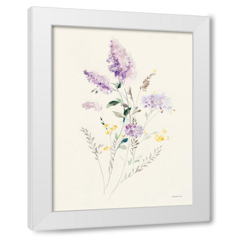 Lilac Season II Pastel White Modern Wood Framed Art Print by Nai, Danhui