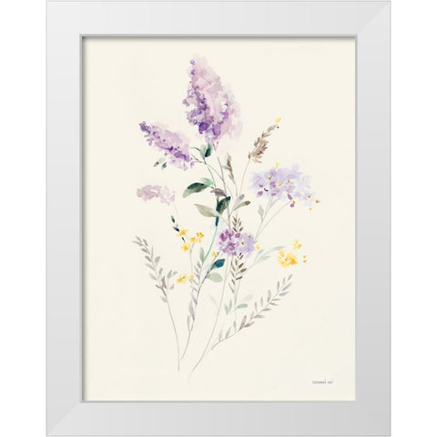 Lilac Season II Pastel White Modern Wood Framed Art Print by Nai, Danhui